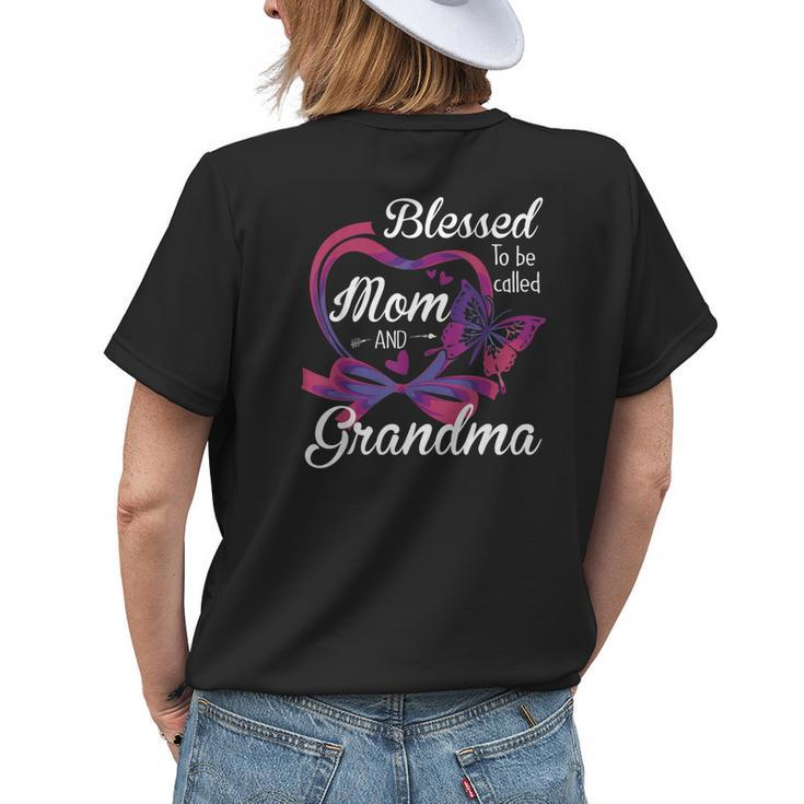 Blessed To Be Called Mom And Grandma Butterfly Women's T-shirt Back Print