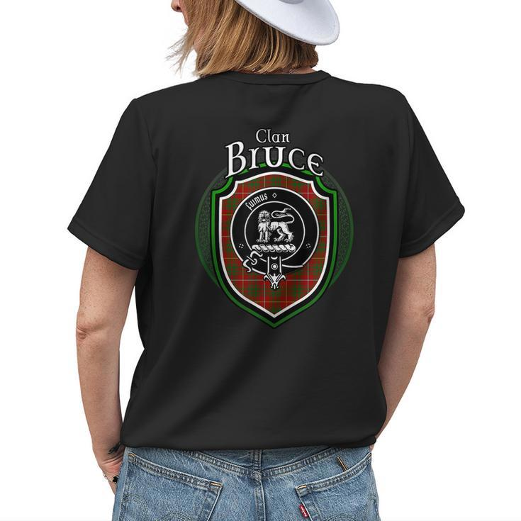 Bruce Clan Crest | Scottish Clan Bruce Family Crest Badge Womens Back Print T-shirt Gifts for Her