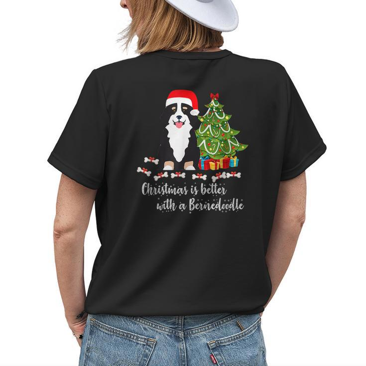 Christmas Bernedoodle Mom Dad Grandma Women's T-shirt Back Print Gifts for Her