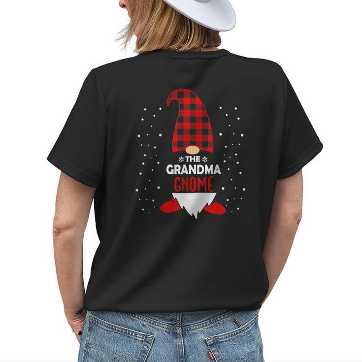 Christmas Grandma Gnome Red Plaid Xmas Gnomes Pajama Women's T-shirt Back Print