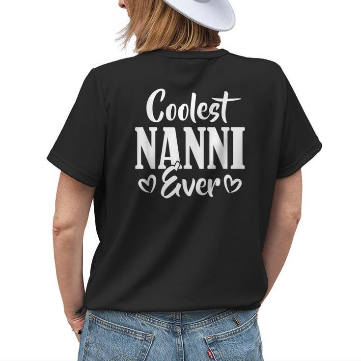 Coolest Nanni Ever Indian Grandma Mimi Heart Typo Women's T-shirt Back Print Gifts for Her