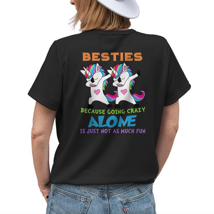 Cute Unicorn Besties Best Friends For Ever Womens Back Print T-shirt Gifts for Her