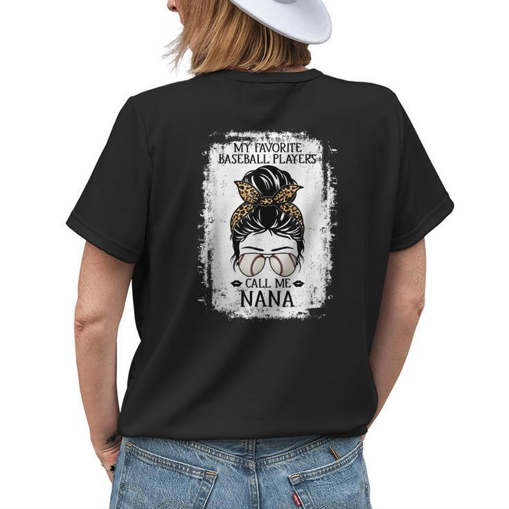 My Favorite Baseball Players Call Me Nana Women Grandma Women's T-shirt Back Print