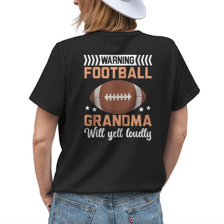 Football Grandma Grandmother Granny Grandparents Day Womens Back Print T-shirt