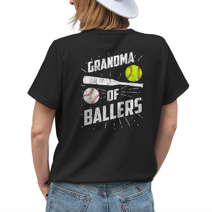 Grandma Of Ballers Baseball Softball Women's T-shirt Back Print