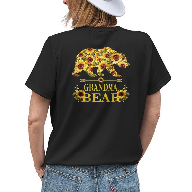 Grandma Bear Sunflower Hippie Cute Family Matching Women's T-shirt Back Print