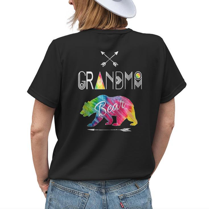 Grandma Bear Tie Dye Matching Family Vacation & Camping Women's T-shirt Back Print