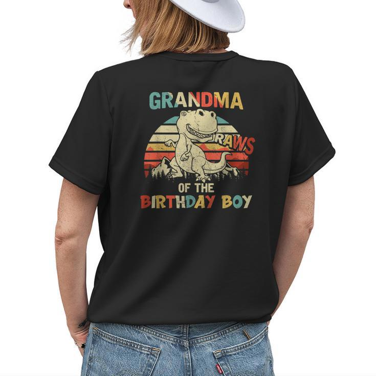 Grandma Of The Birthday Boy Dinosaur Rawr Trex Women's T-shirt Back Print
