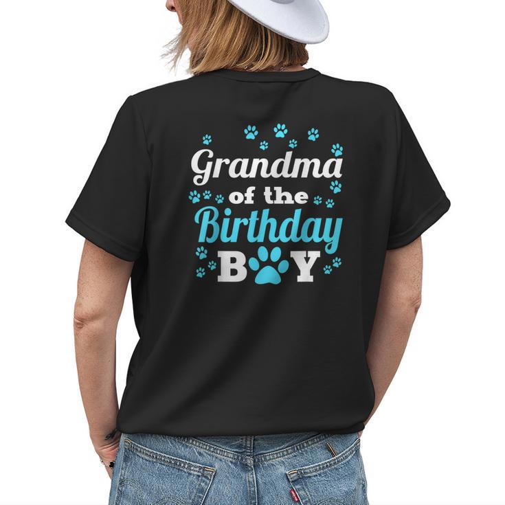 Grandma Of The Birthday Boy Dog Paw Bday Party Celebration Women's T-shirt Back Print
