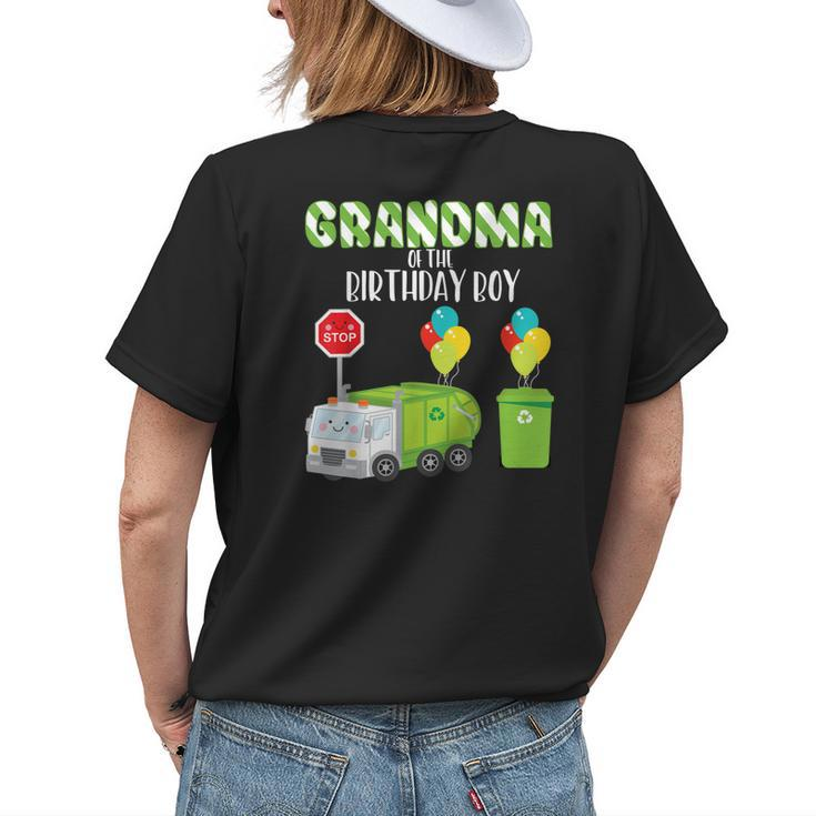 Grandma Of The Birthday Boy Garbage Truck Bday Theme Party Women's T-shirt Back Print