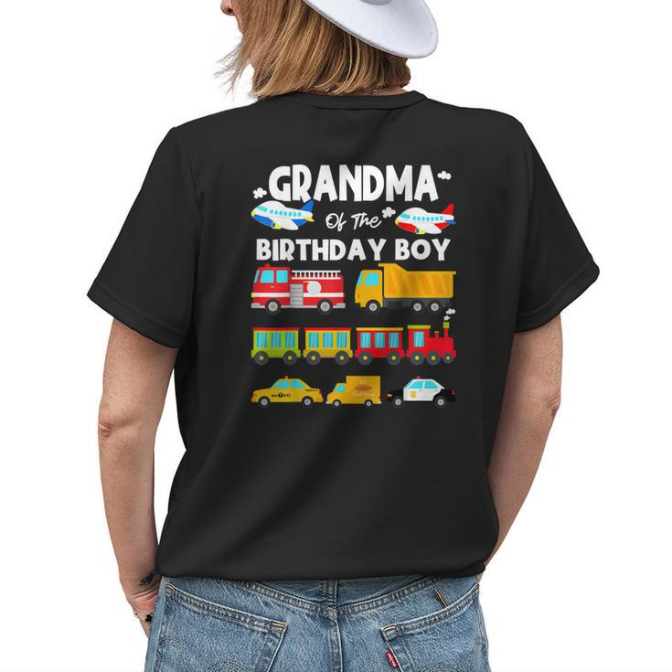 Grandma Of The Birthday Boy Transportation Birthday Train Women's T-shirt Back Print