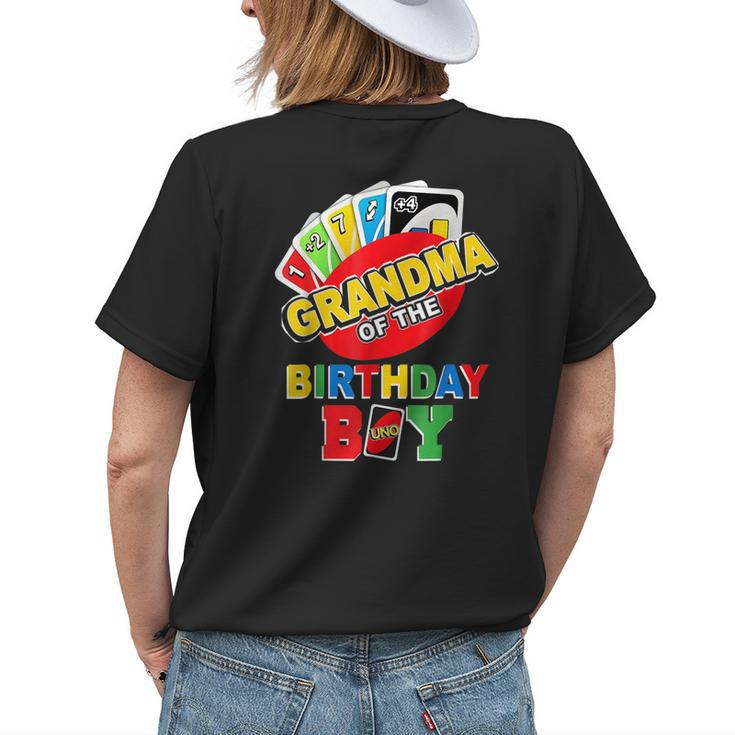 Grandma Of The Birthday Boy Uno Mommy Mama 1St Bday Women's T-shirt Back Print