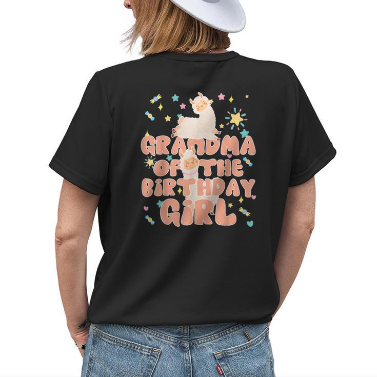 Grandma Of The Birthday Girl Llama Matching Family Women's T-shirt Back Print