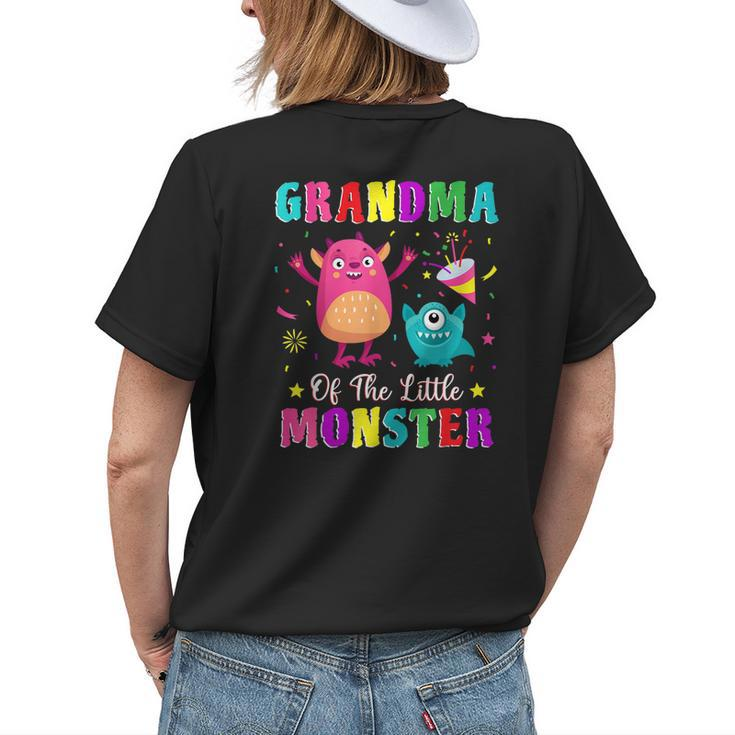 Grandma Of The Little Monster Family Matching Birthday Women's T-shirt Back Print