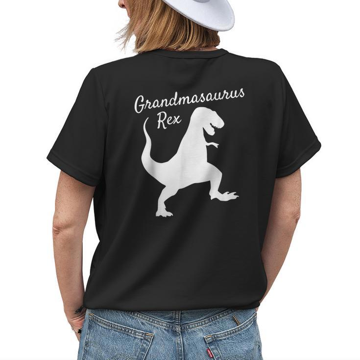 Grandma Saurus Rex Family Dinosaur Christmas Pajamas Women's T-shirt Back Print