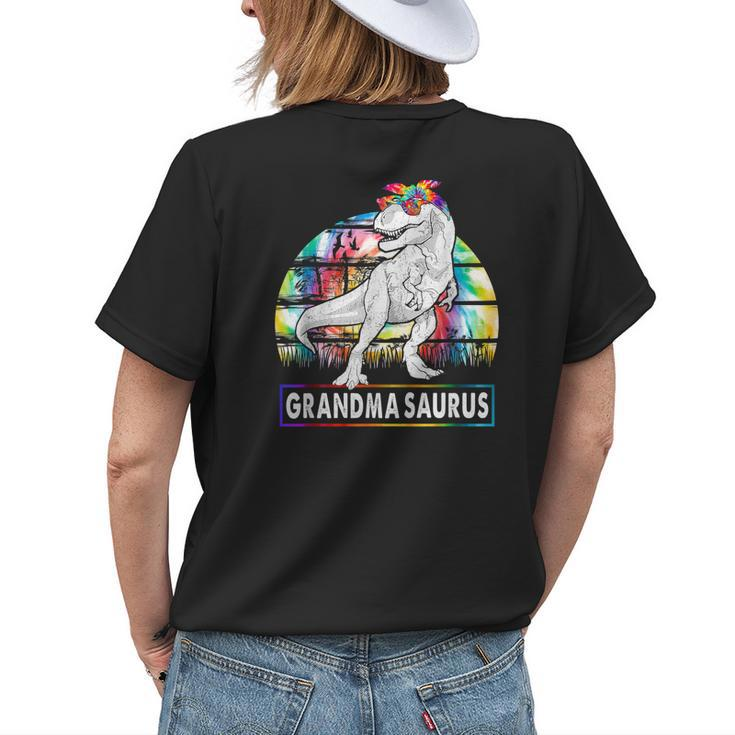 Grandmasaurus Dinosaur Grandma Saurus Family Matching Women's T-shirt Back Print