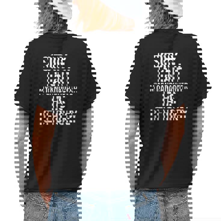 Grandpa Grandma My Granddaughter Has Ice Hockey Women's T-shirt Back Print