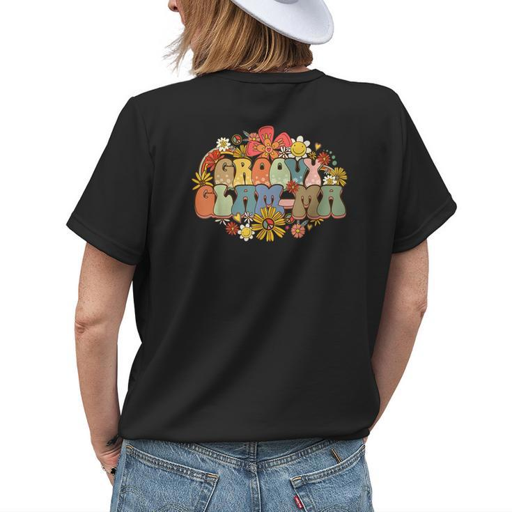 Groovy Glamma Vintage Women Colorful Flowers Grandma Women's T-shirt Back Print