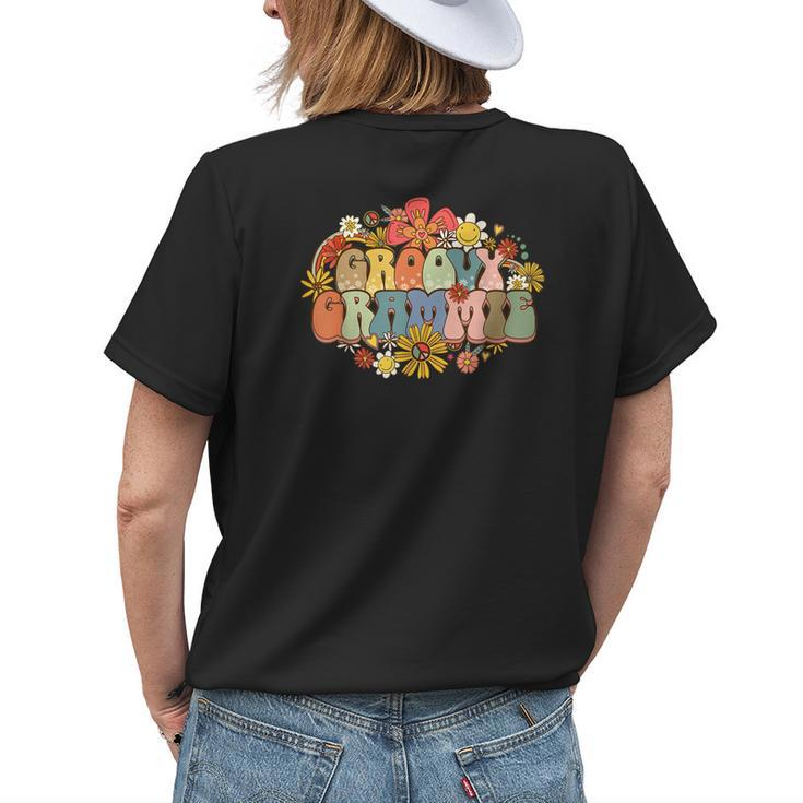 Groovy Grammie Vintage Women Colorful Flowers Grandma Women's T-shirt Back Print