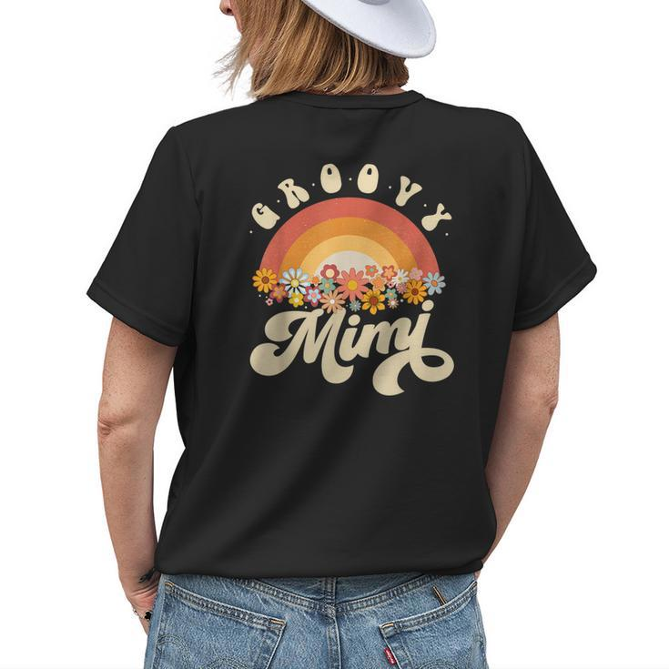 Groovy Mimi Retro Rainbow Colorful Flowers Grandma Women's T-shirt Back Print