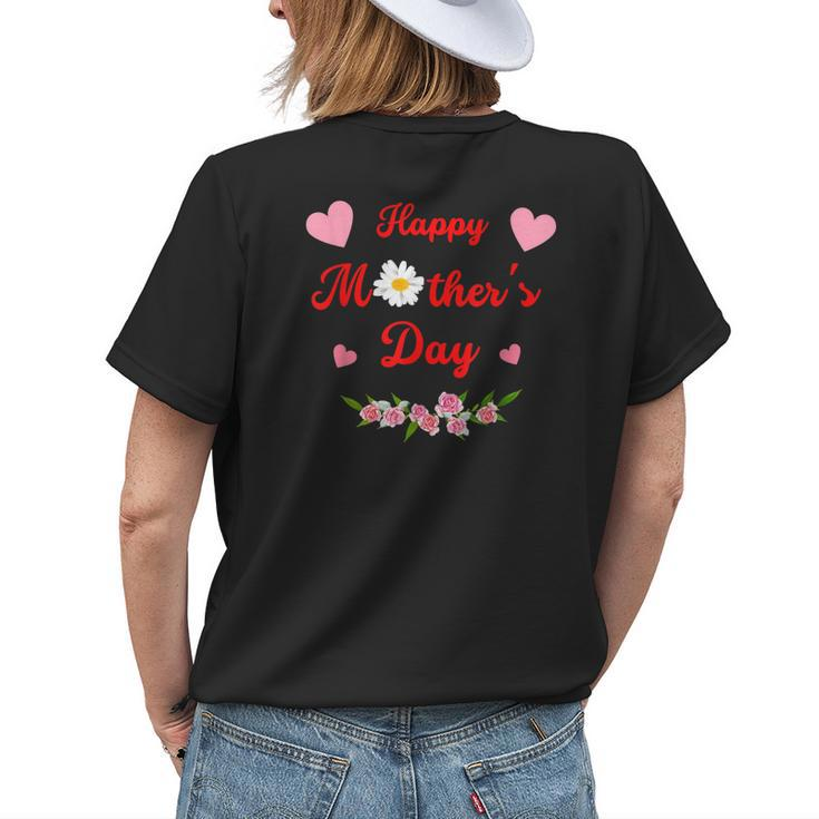 Happy Cute Mom Mommy Mama Grandma Flowers Women's T-shirt Back Print
