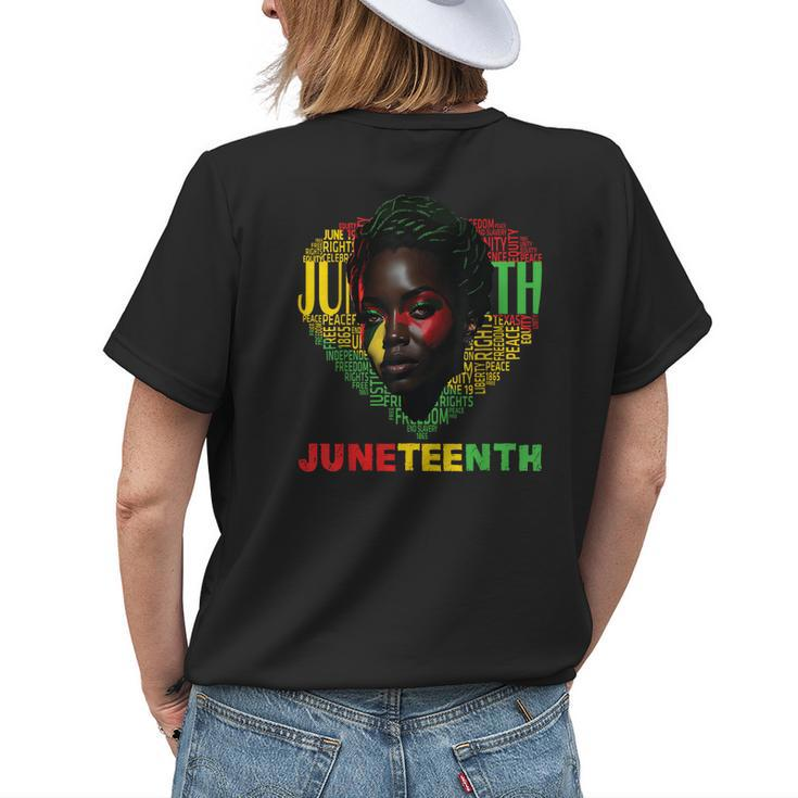 Junenth Celebrating Black Freedom 1865 Black Womens Womens Back Print T-shirt Gifts for Her