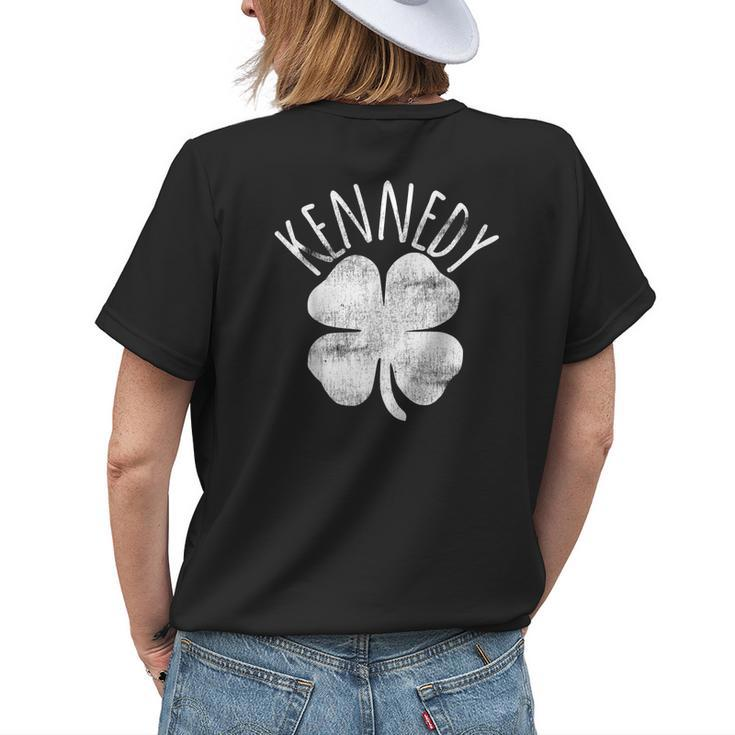 Kennedy St Patricks Day Irish Family Last Name Matching Womens Back Print T-shirt Gifts for Her