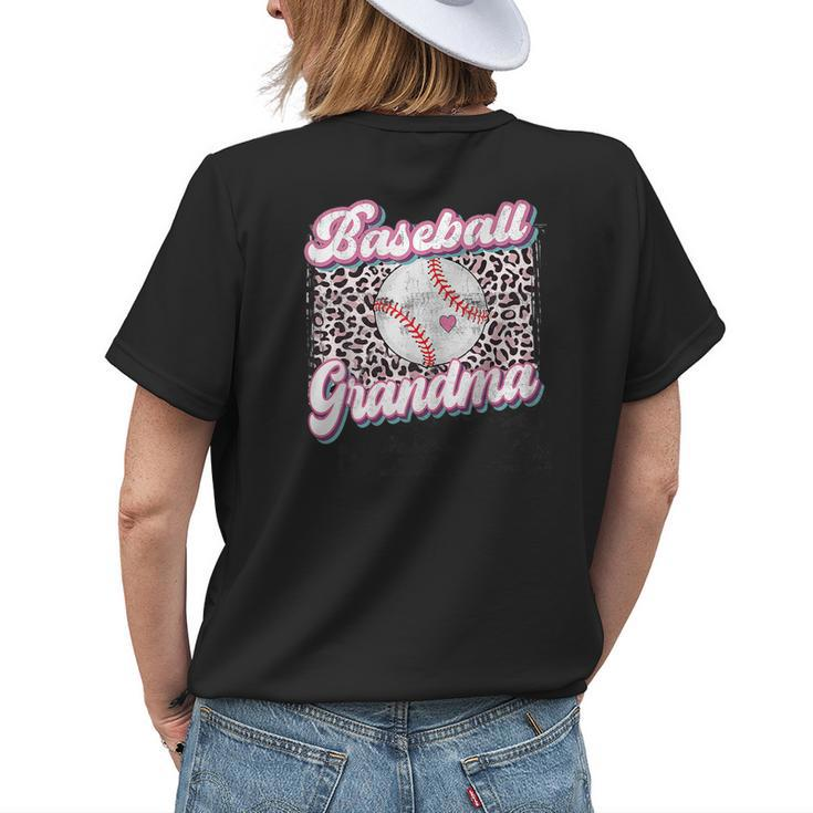 Leopard Baseball Grandma Game Day Softball Women's T-shirt Back Print