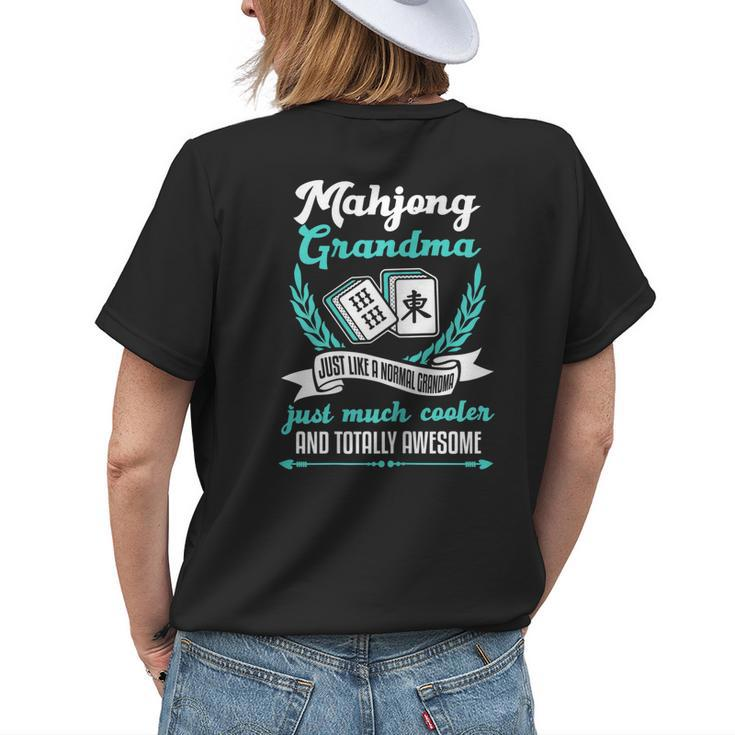 Mahjong Mahjong Grandma Game Mahjong Player Women's T-shirt Back Print