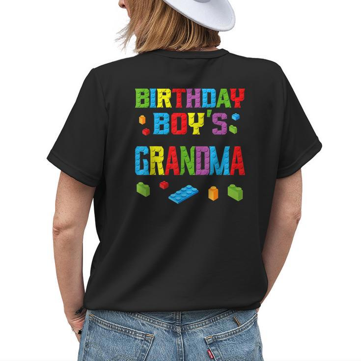 Master Builder Birthday Boys Grandma Building Bricks Blocks Women's T-shirt Back Print