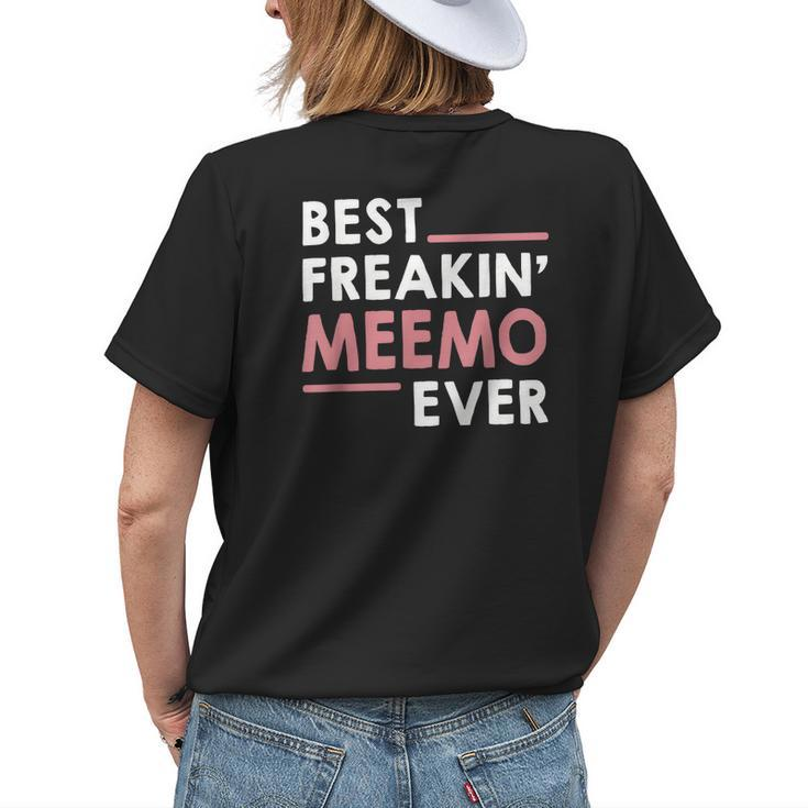 Meemo  For Women Grandma Cute Best Freakin Meemo Ever Womens Back Print T-shirt