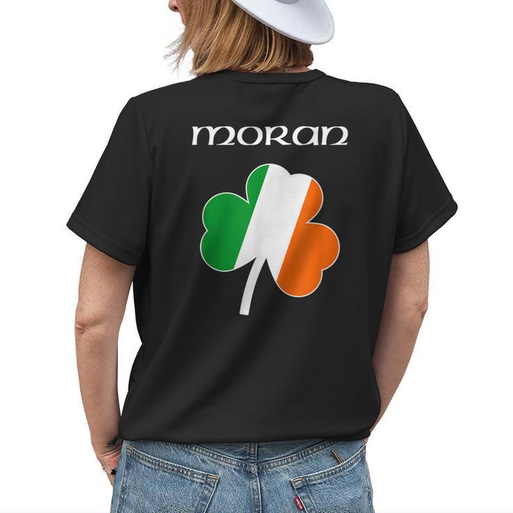 MoranFamily Reunion Irish Name Ireland Shamrock Womens Back Print T-shirt Gifts for Her