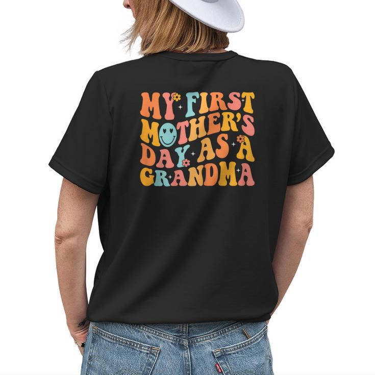 My First Mothers Day As A Grandma Mothers Day 2023 Grandma Gift For Womens Women's Crewneck Short Sleeve Back Print T-shirt Gifts for Her