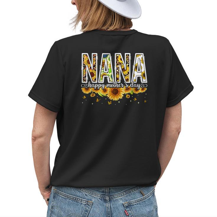 Nana Grandma Happy Mama Sunflower Mommy Women's T-shirt Back Print