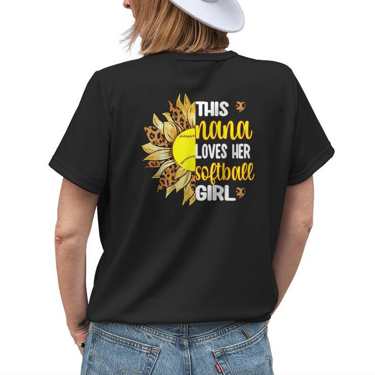 This Nana Loves Her Softball Girl Softball Grandma Nana Women's T-shirt Back Print