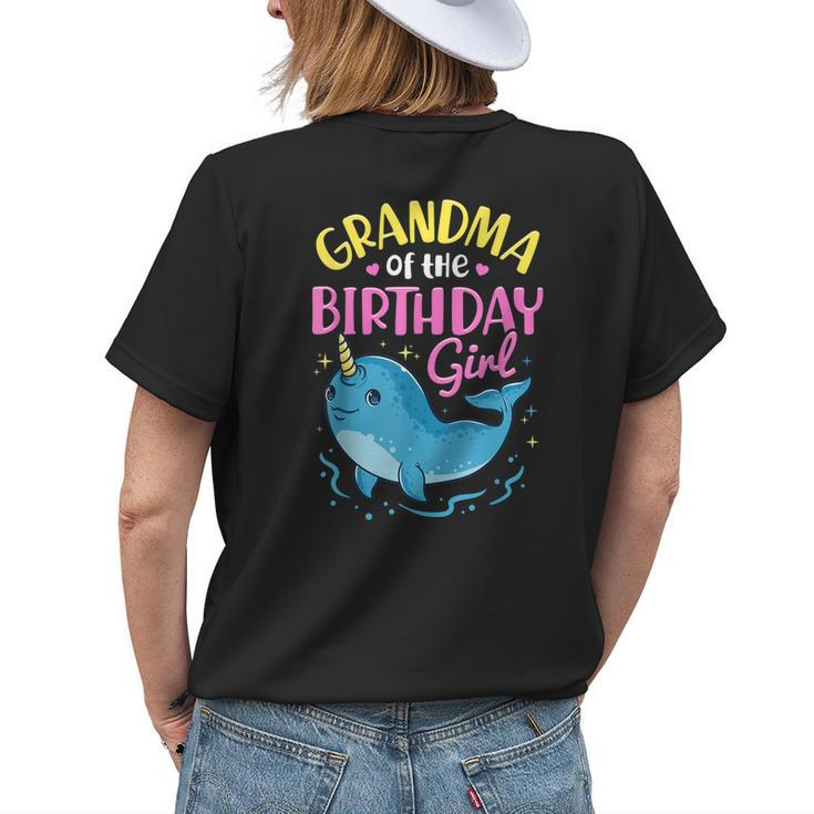 Narwhal Birthday Girl Party Family Matching Costume Grandma Women's T-shirt Back Print