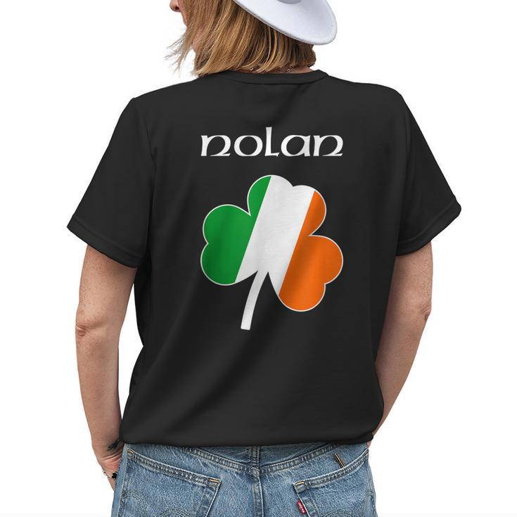 NolanFamily Reunion Irish Name Ireland Shamrock Womens Back Print T-shirt Gifts for Her