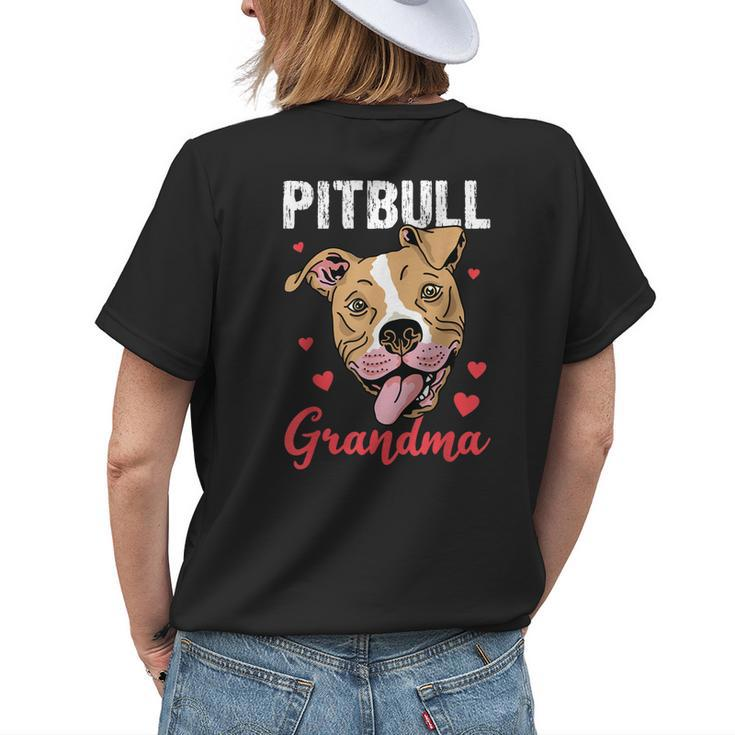 Pitbull Grandma Pawma Dog Grandparents Dog Lover Women's T-shirt Back Print