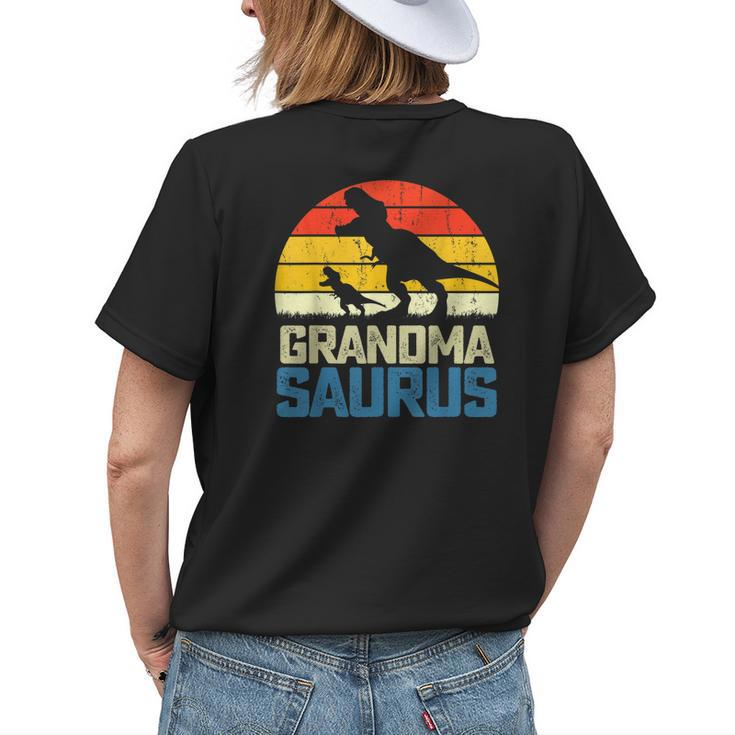 Retro Vintage Grandmasaurus Dinosaur Grandma Saurus Family Women's T-shirt Back Print