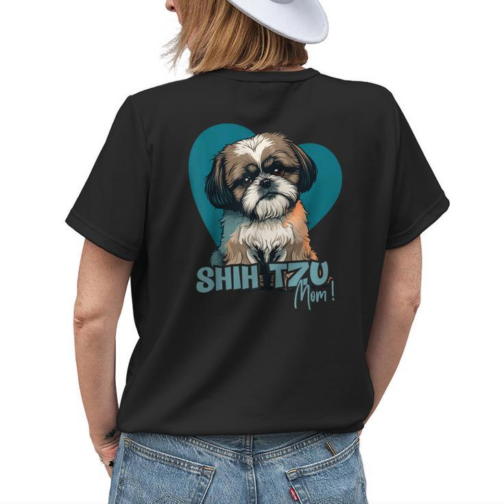 Shih Tzu Dog With Heartdecoration - Shihtzumom Womens Back Print T-shirt Gifts for Her