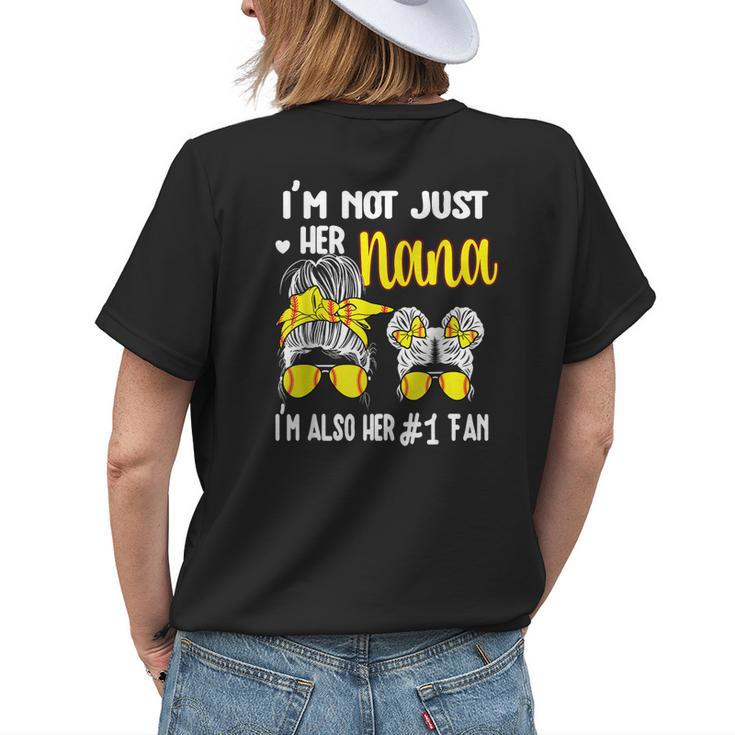 Softball Grandma Nana Granddaughter Softball Nana Women's T-shirt Back Print