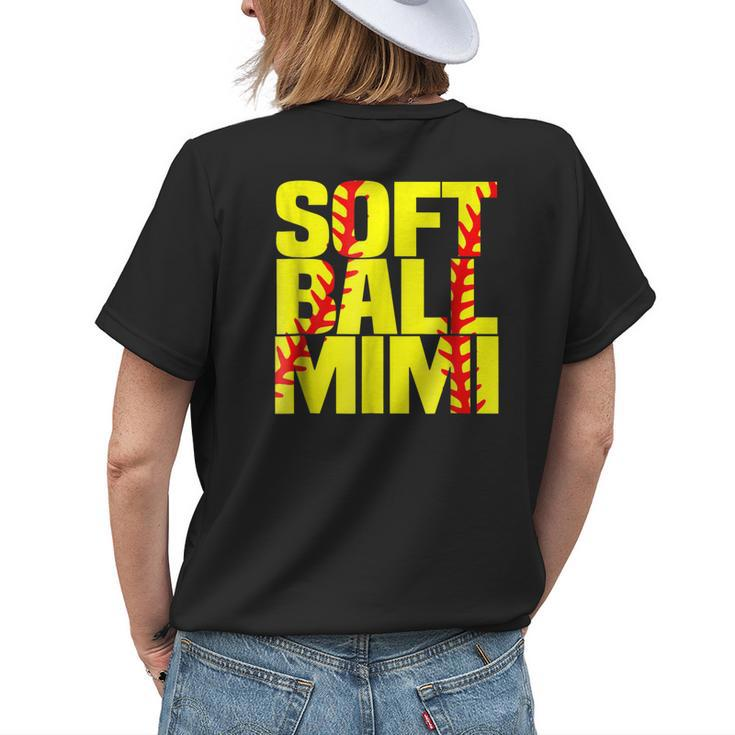 Softball Mimi Proud Grandma Women's T-shirt Back Print