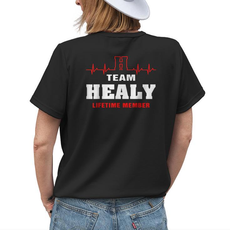 Team Healy Lifetime Member Surname Healy Name Womens Back Print T-shirt Gifts for Her
