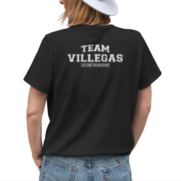 Team Villegas | Proud Family Surname Last Name Gift Womens Back Print T-shirt Gifts for Her