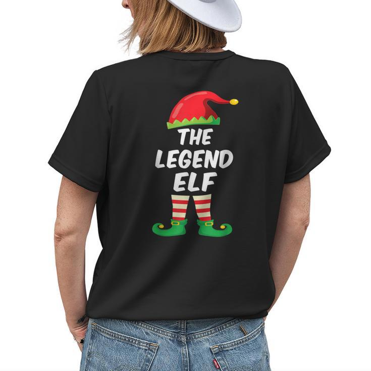The Legend Elf Family Matching Funny Christmas Costume Womens Back Print T-shirt Gifts for Her