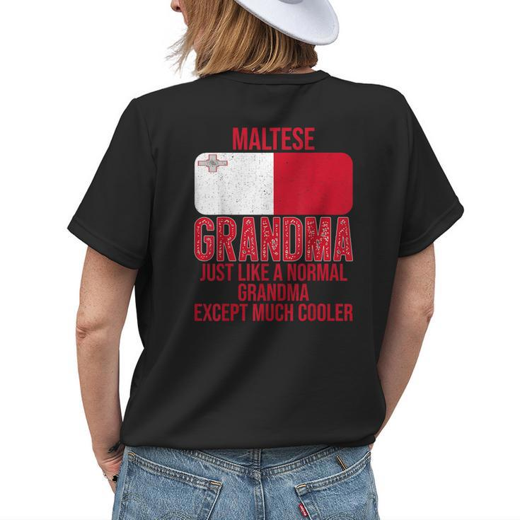 Vintage Maltese Grandma Malta Flag For Women's T-shirt Back Print