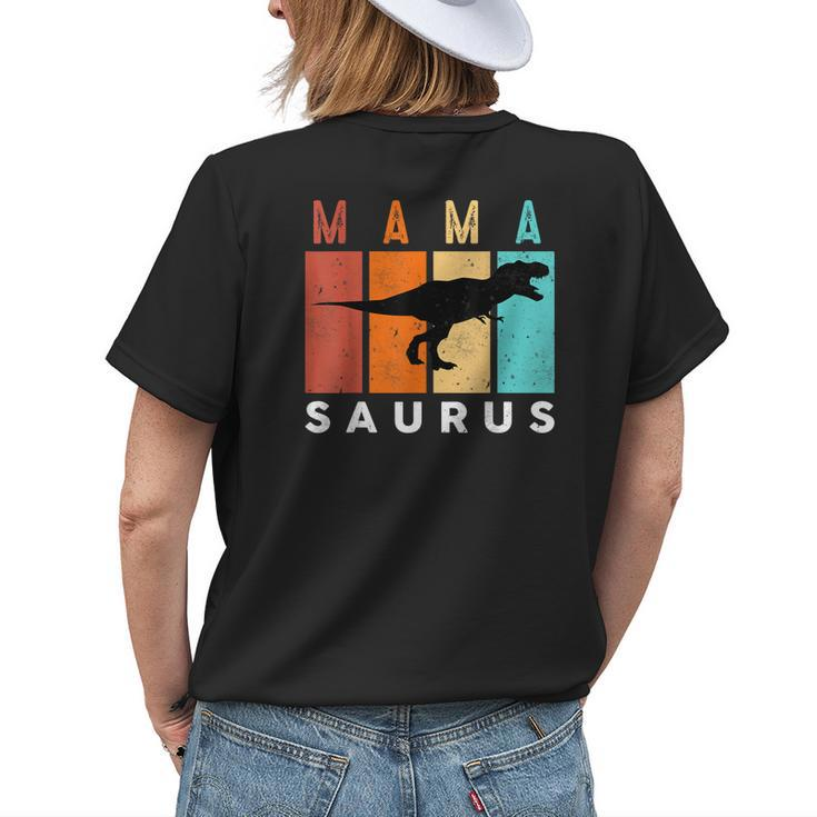 Vintage Mamasaurus Family Mama Saurus Dinosaurs Grandma Grab Women's T-shirt Back Print Gifts for Her