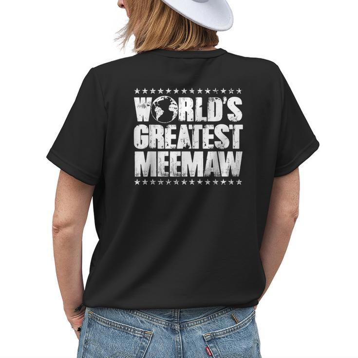 Worlds Greatest MeemawBest Ever Award Gift Womens Back Print T-shirt Gifts for Her