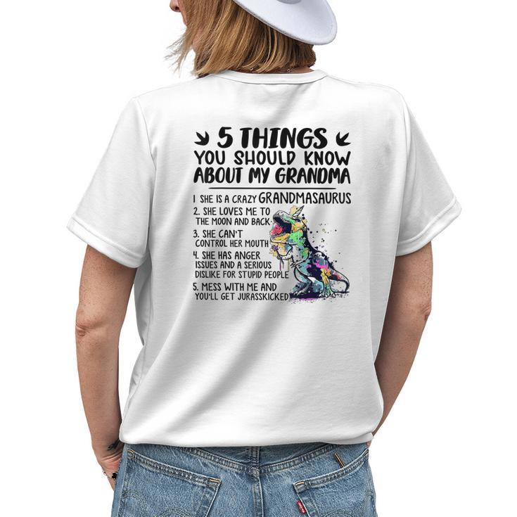 5 Things You Should Know About My Grandma Tie Dye Dinosaur Women's T-shirt Back Print