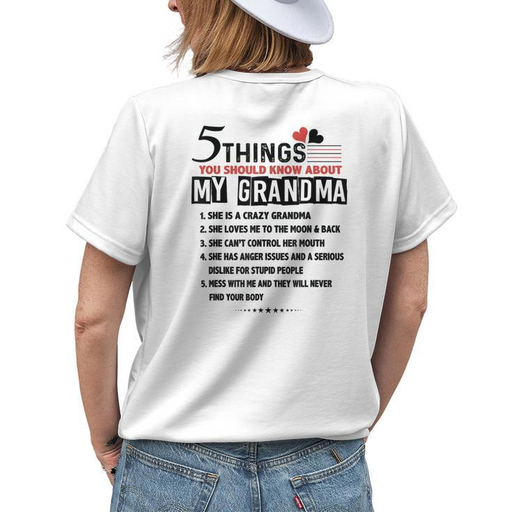 5 Things You Should Know About My Grandma Women Women's T-shirt Back Print
